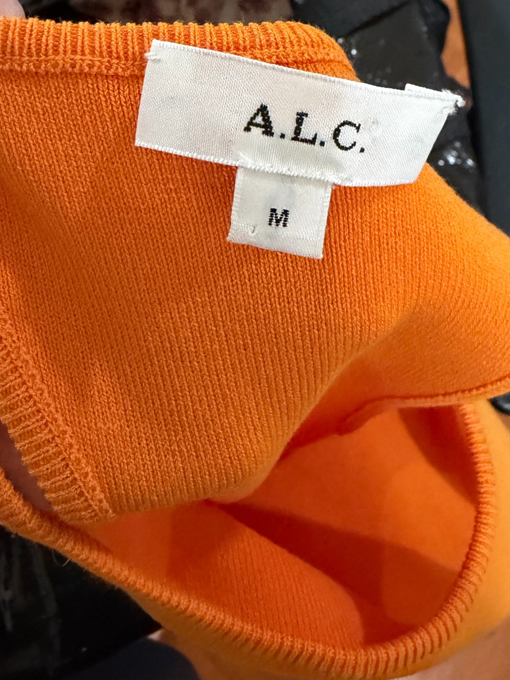 A.L.C. Orange Cotton Blend Stretch Racerback Sleeveless Marc Dress Sz. M - Picture 8 of 8